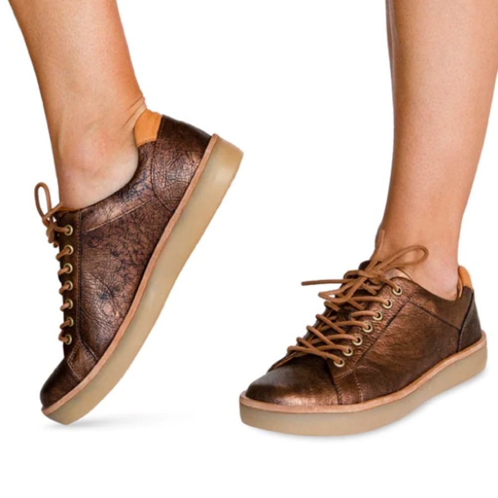 KORK-EASE MADDI METALLIC BRONZE LEATHER SNEAKER US 7 / EU 38 - Picture 2 of 12